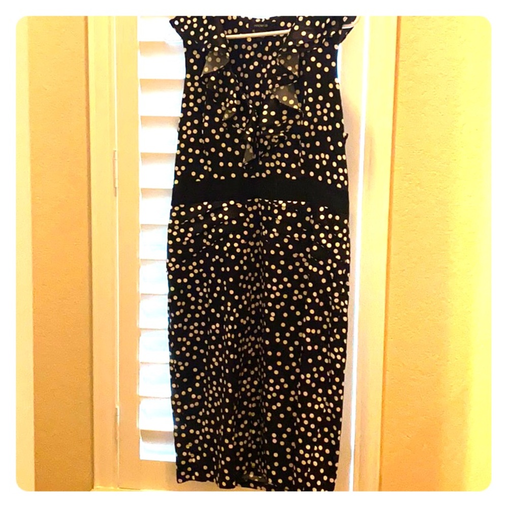 Black polka dot dress